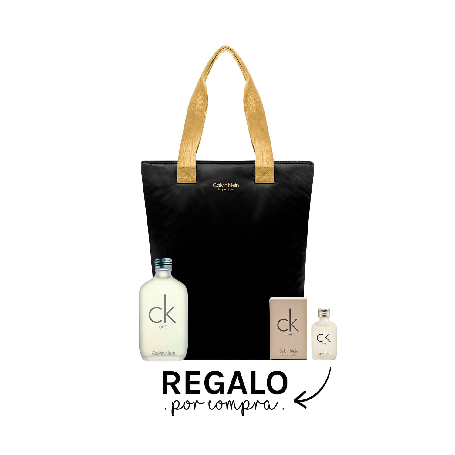 Imagen del kit CK One EDT 200 ml + Tote Bag + CK One EDT 15 ml