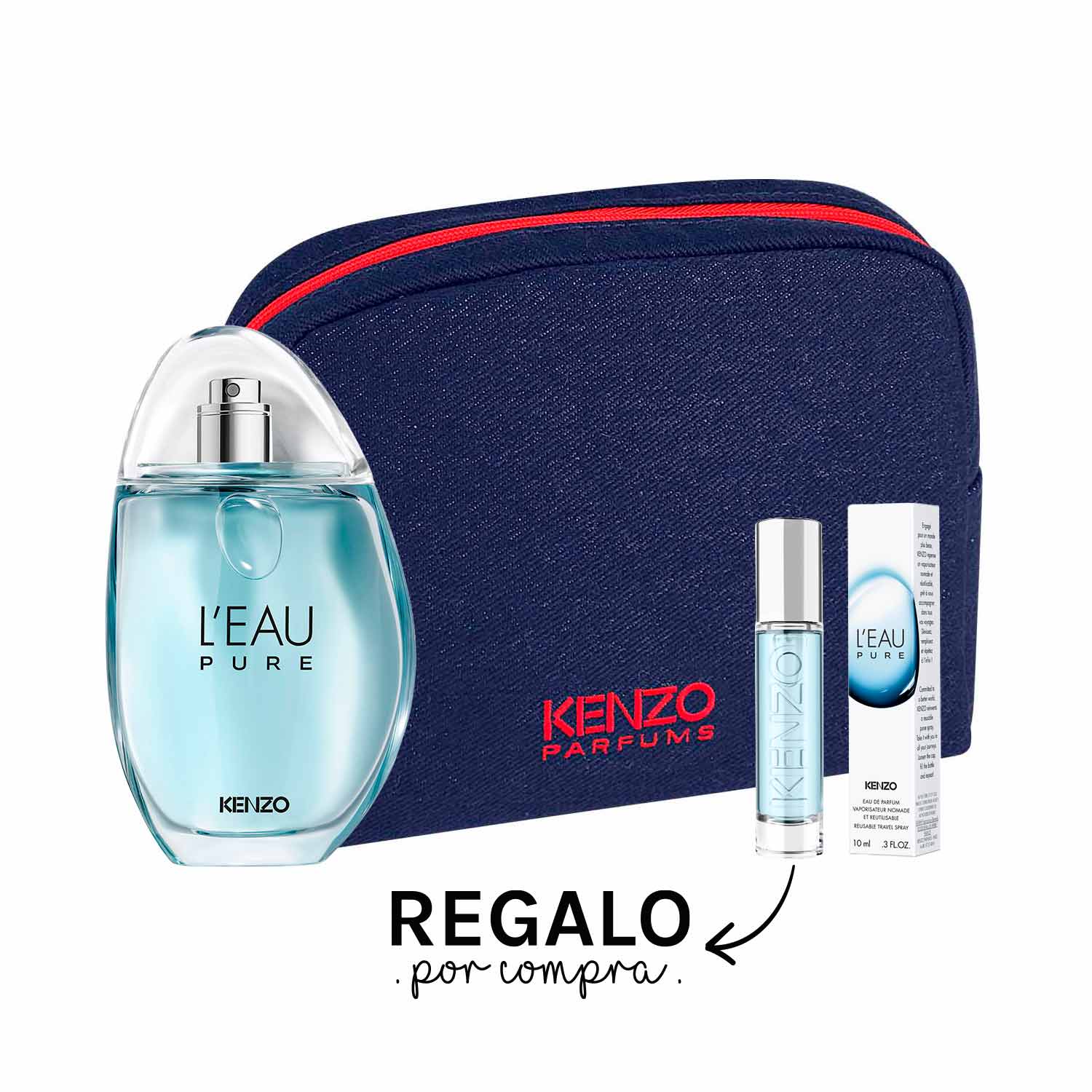 Imagen del kit L'eau Pure EDP 100 ML + Pouch + Minitalla 10 ML